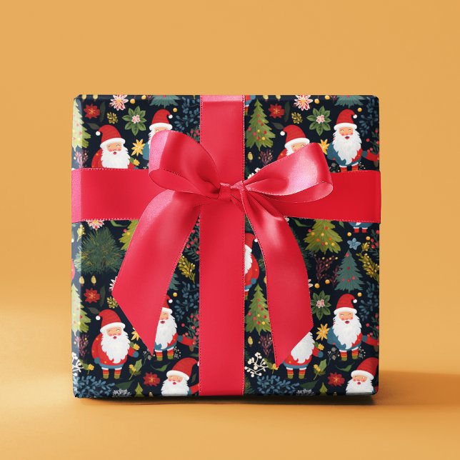 Papel De Regalo Vacaciones de árboles navideños de Gnome Cute (Subido por el creador)