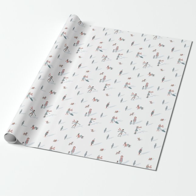 Papel De Regalo Vacaciones de Esquí (Desenrollado)