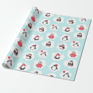 Papel De Regalo Vacaciones de invierno en Pingüino
