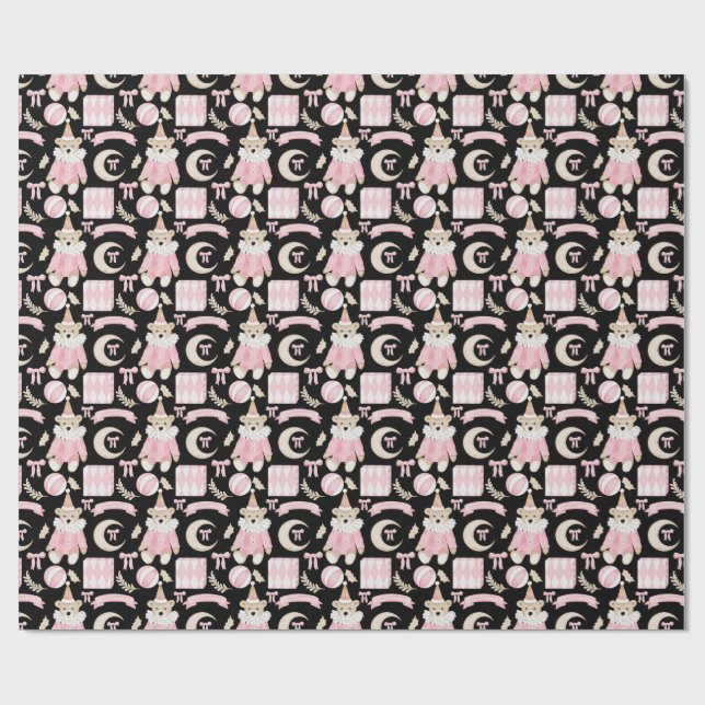 Papel De Regalo Vacaciones de invierno Patrón de osos rosados (Superficie plana)