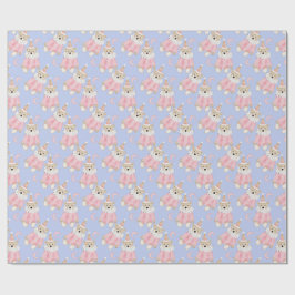 Papel De Regalo Vacaciones de invierno Patrón de osos rosados