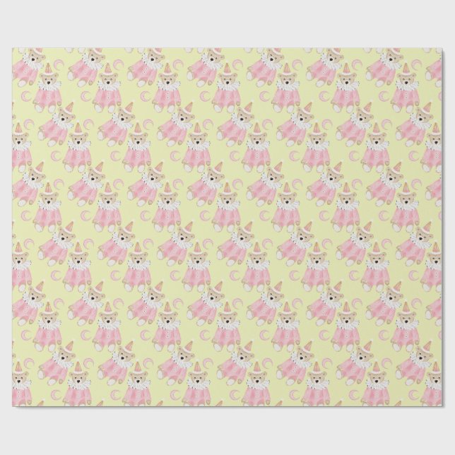 Papel De Regalo Vacaciones de invierno Patrón de osos rosados (Superficie plana)