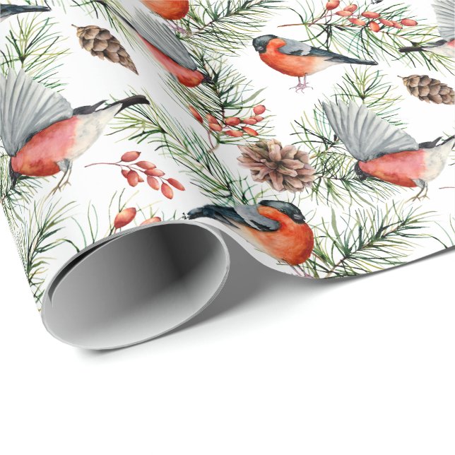 Papel De Regalo Vacaciones de los Navidades de los tonos de pino d (Esquina del rollo)