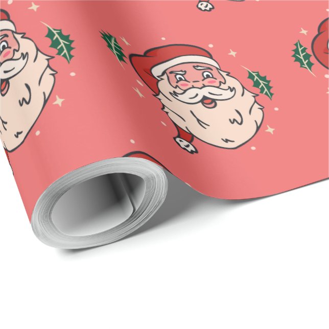 Papel De Regalo Vacaciones de los Navidades de Santa Ilustracion (Esquina del rollo)