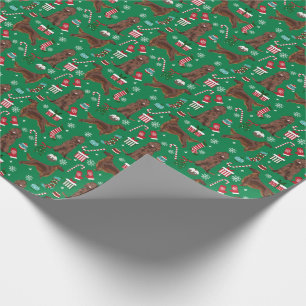 Papel De Regalo Vacaciones de los Navidades de Setter Dog irlandes