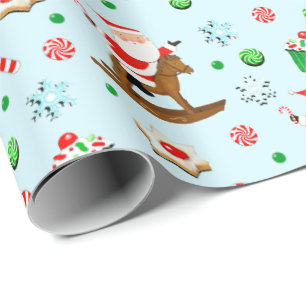 Papel De Regalo Vacaciones de Navidad ecuestres