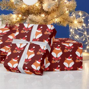 Papel De Regalo Vacaciones de Navidades de animales de Fox Santa H
