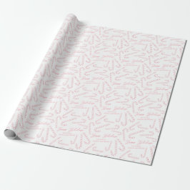 Papel De Regalo Vacaciones de Navidades de canes rosas y blancos