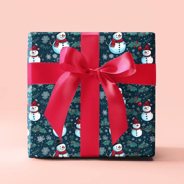 Papel De Regalo Vacaciones de Navidades de Invierno Cute Snowman (Subido por el creador)