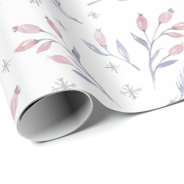 Papel De Regalo Vacaciones de Navidades de invierno pálido en Berr (Esquina del rollo)