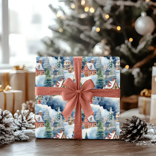 Papel De Regalo Vacaciones de Navidades de la aldea bávara de invi