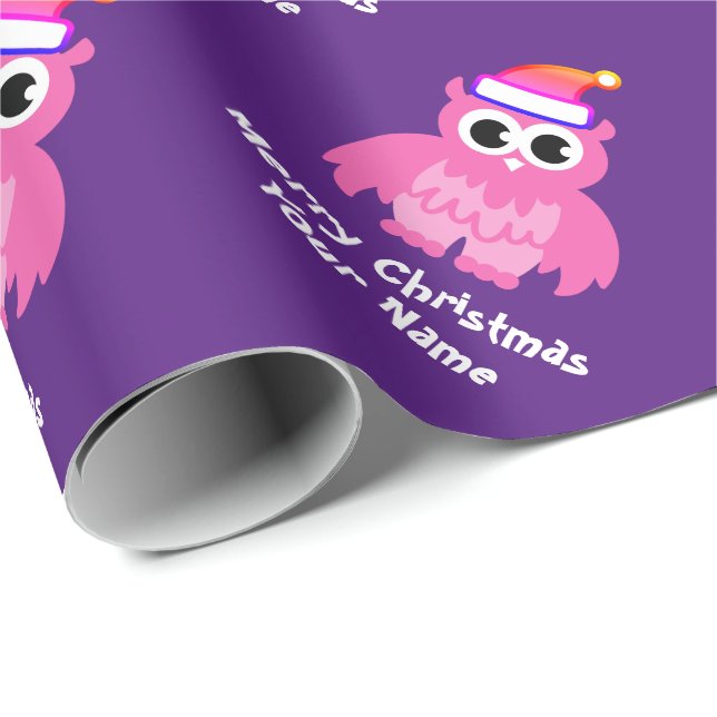 Papel De Regalo Vacaciones de Navidades de personalizado de búho r (Esquina del rollo)