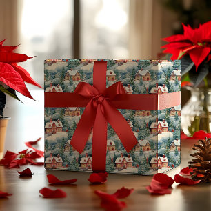 Papel De Regalo Vacaciones de Navidades de Villa Suiza en Invierno
