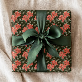 Papel De Regalo Vacaciones de Navidades festivos de las flores de 