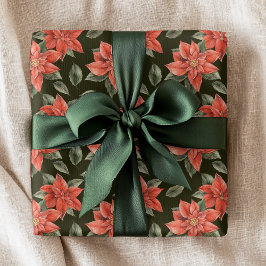 Papel De Regalo Vacaciones de Navidades festivos de las flores de 
