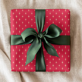 Papel De Regalo Vacaciones de Navidades rojos en el patrón estelar