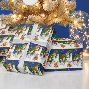 Papel De Regalo Vacaciones de nieve navideñas vintage
