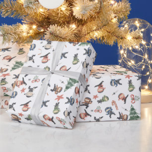 Papel De Regalo Vacaciones de niños guerreros de Ninja, Navidades 