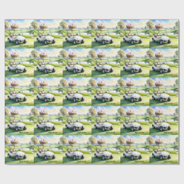 Papel De Regalo Vacaciones de Pascua de golf con carrito de golf y