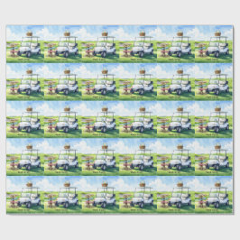 Papel De Regalo Vacaciones de Pascua de golf con carrito de golf y