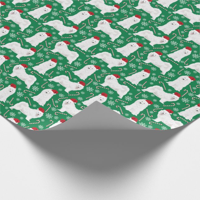 Papel De Regalo Vacaciones de perro de Navidades samoyos (Esquina)
