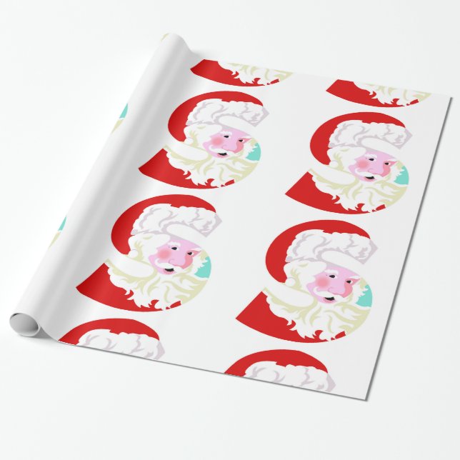 Papel De Regalo Vacaciones de Santa Navidades rojas y blancas (Desenrollado)