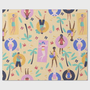 Papel De Regalo vacaciones de verano en la playa palmeras tropical