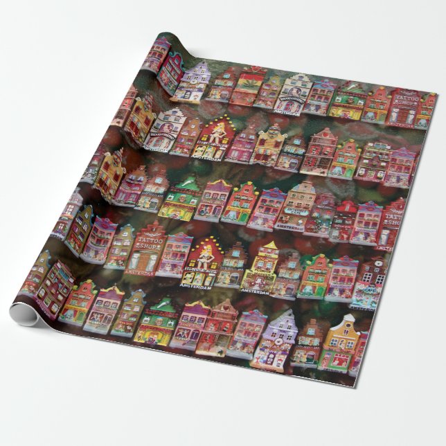 Papel De Regalo Vacaciones en Amsterdam (Desenrollado)
