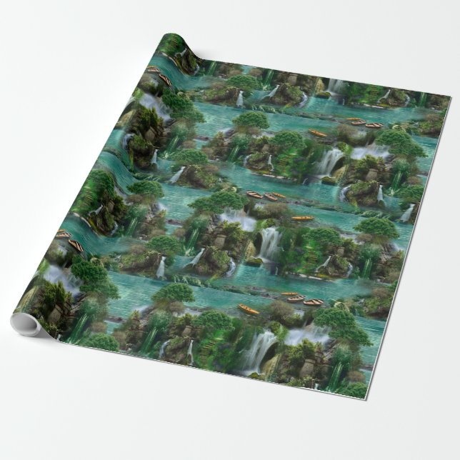 Papel De Regalo Vacaciones en el mágico lago Fantasy (Desenrollado)