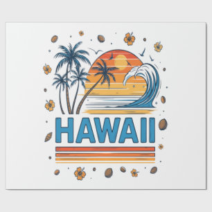 Papel De Regalo Vacaciones en Hawái Atardecer Playa 70S