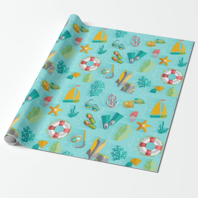 Papel De Regalo Vacaciones en la playa (Desenrollado)