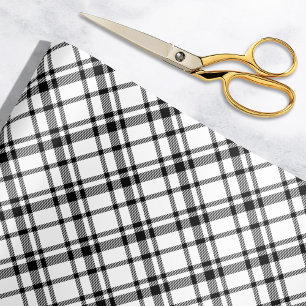 Papel De Regalo Vacaciones en tartán escocés negro