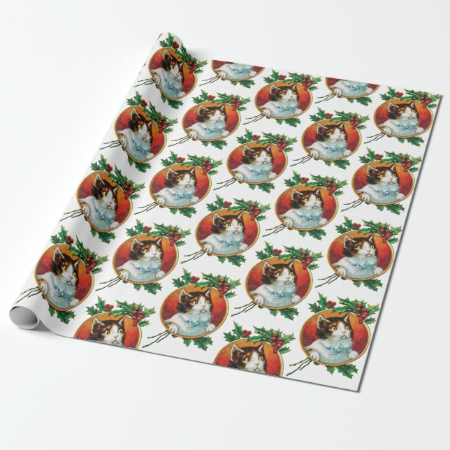 Papel De Regalo Vacaciones navideñas vintage (Desenrollado)