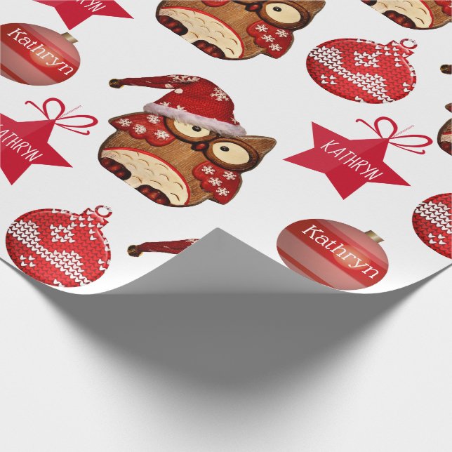 Papel De Regalo Vacaciones personalizadas de búhos de país (Esquina)
