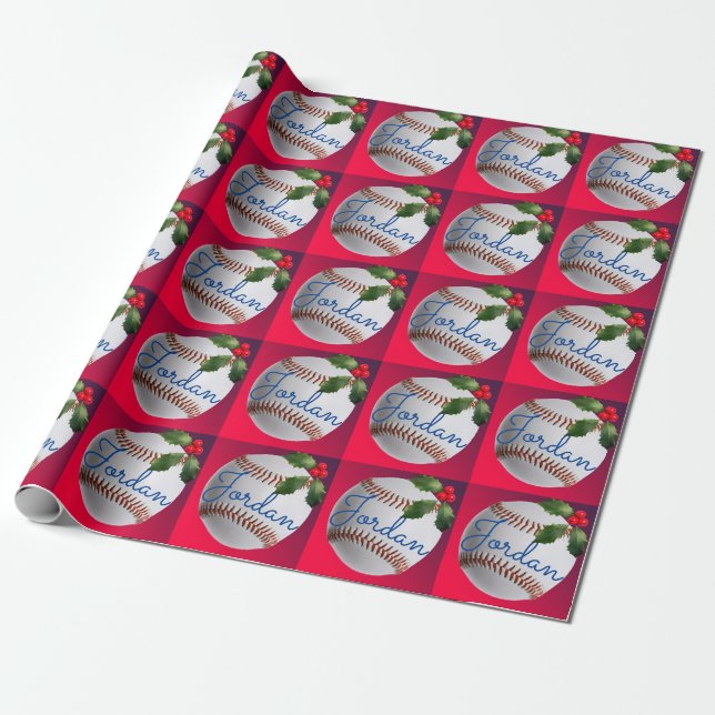 Papel De Regalo Vacaciones personalizadas de Navidades deportivos  (Desenrollado)