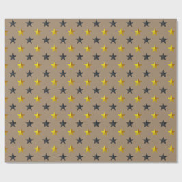 Papel De Regalo Vacaciones rusas de Kraft Black Gold Stars
