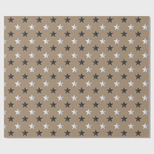 Papel De Regalo Vacaciones rusas de Kraft Black Silver Stars