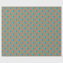 Papel De Regalo Vacaciones rusas de Kraft Turquoise Blue Stars