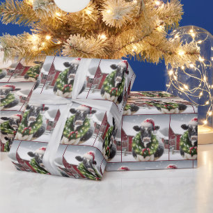 Papel De Regalo Vacas con Navidades vestidos de Wreath