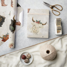 Papel De Regalo Vacas de las tierras altas de vacaciones - Envoltu