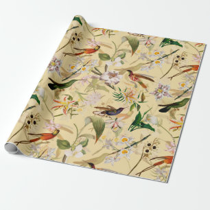 Papel De Regalo Vainilla del patrón de la jungla tropical antigua