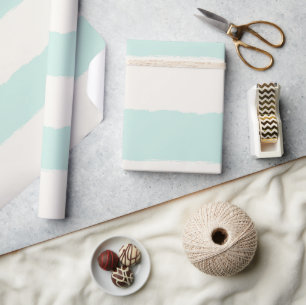 Papel De Regalo Vainilla y menta patrón de rayas con borde áspero 