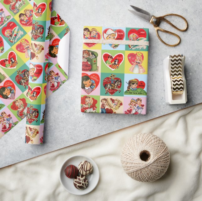 Papel De Regalo Valentín Antiguo de Parche (Artesanía)