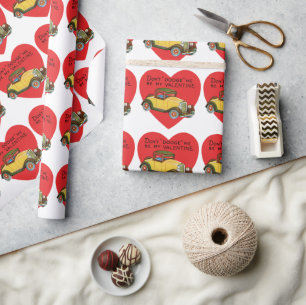 Papel De Regalo Valentín Retro, No te Esquives, ¡Sé mi Valentín!