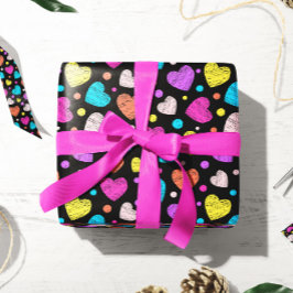 Papel De Regalo Valentine Chalk Hearts | Ajuste de regalo de San V