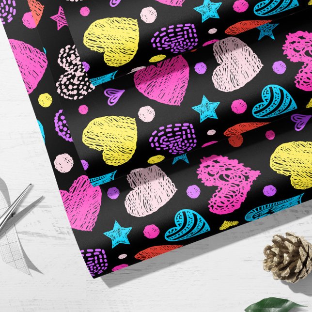 Papel De Regalo Valentine Chalk Hearts II | Ajuste de regalo de Sa (Subido por el creador)