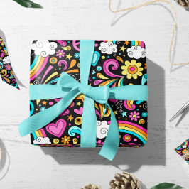 Papel De Regalo Valentine Hippie Peace Love | Ajuste de regalo de