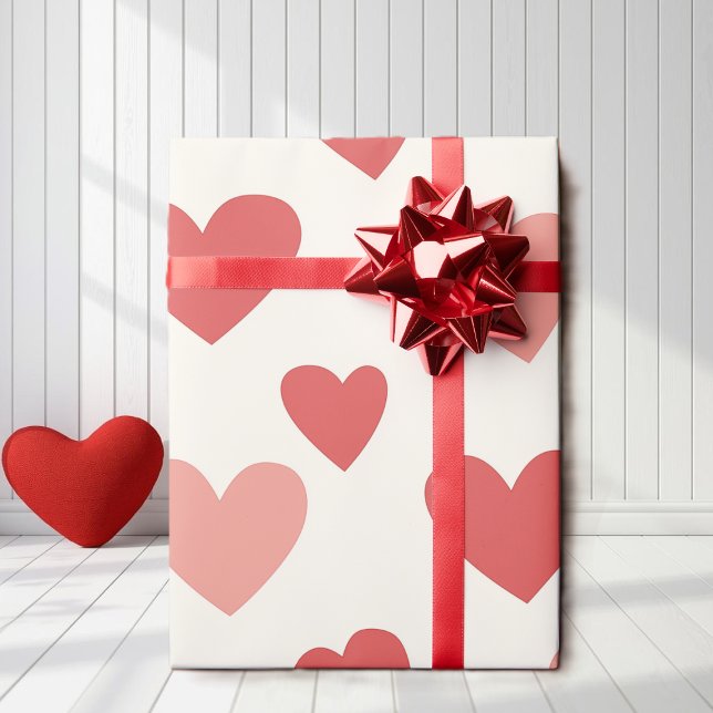 Papel De Regalo Valentine Red Heart Pattern Wrapping Paper (Subido por el creador)