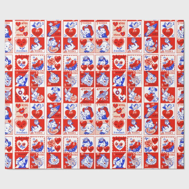 Papel De Regalo Valentine Retro Love Hugs Cute Pattern (Costura)