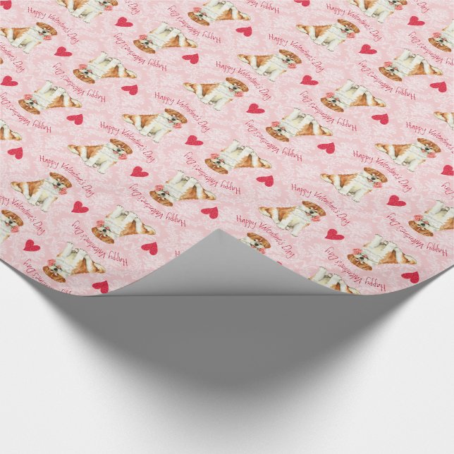 Papel De Regalo Valentine Rosa Akita (Esquina)